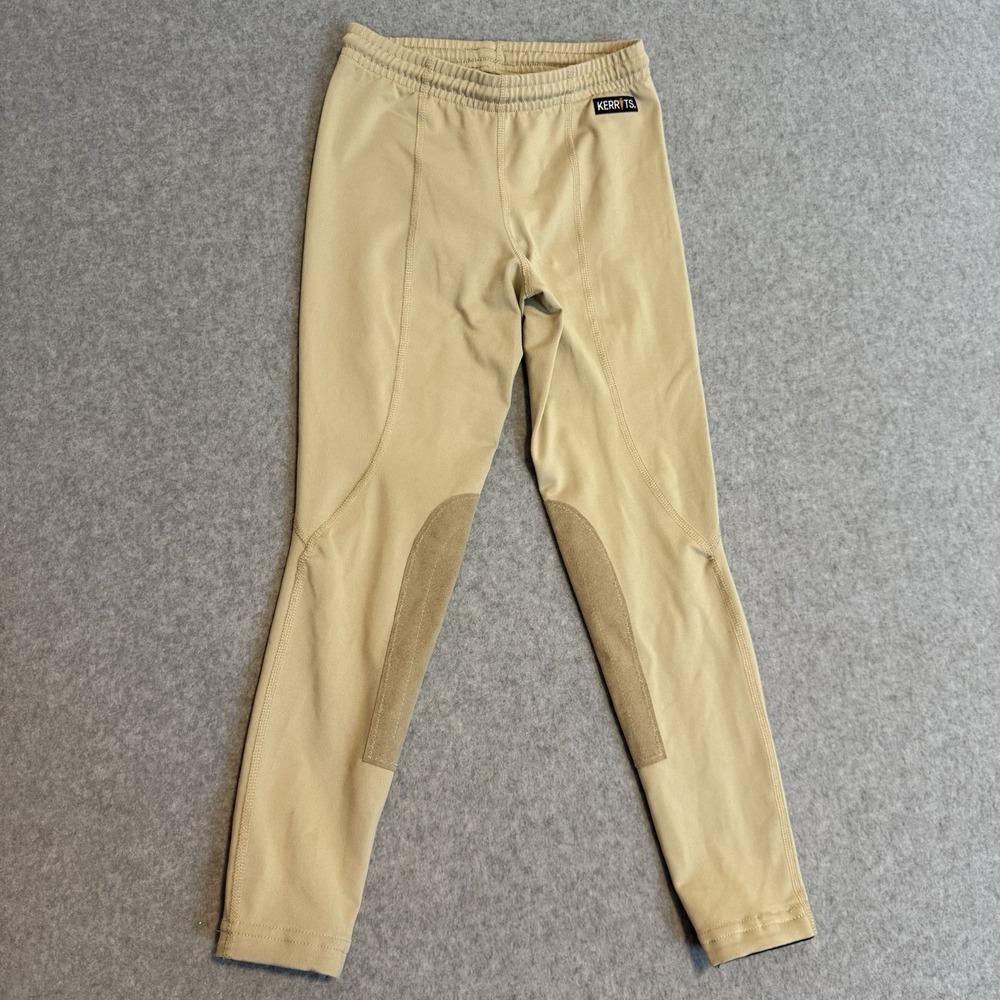 Kerrits Equestrian Riding Pants Performance Tight Knee Patch Child Small 6/7 Tan